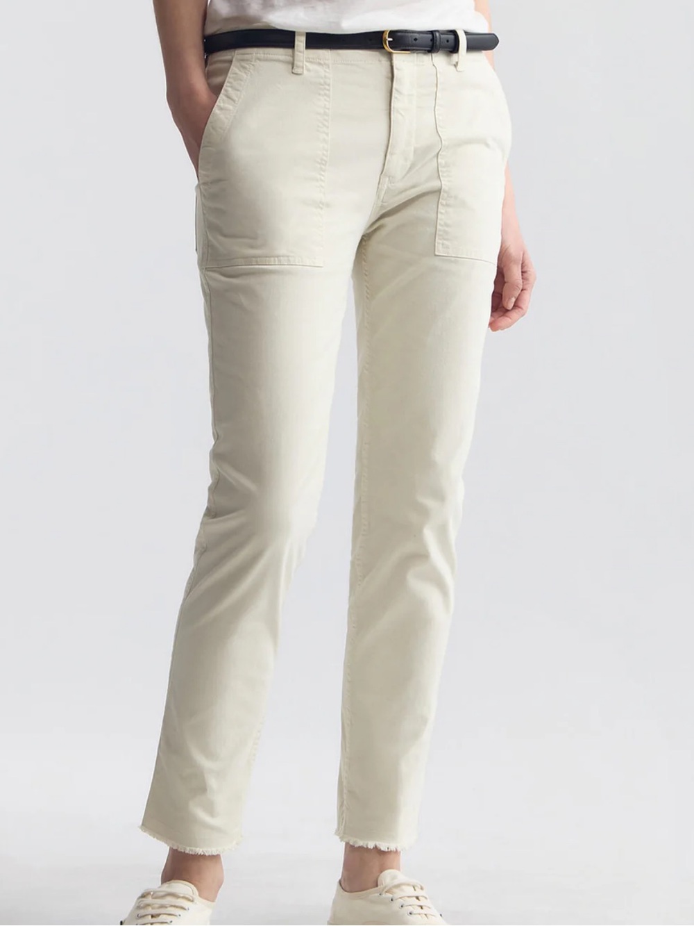 NILI LOTAN JENNA COTTON PANT in STONE